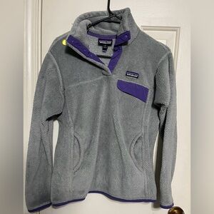Patagonia Gray and Purple Women's Sweatshirt